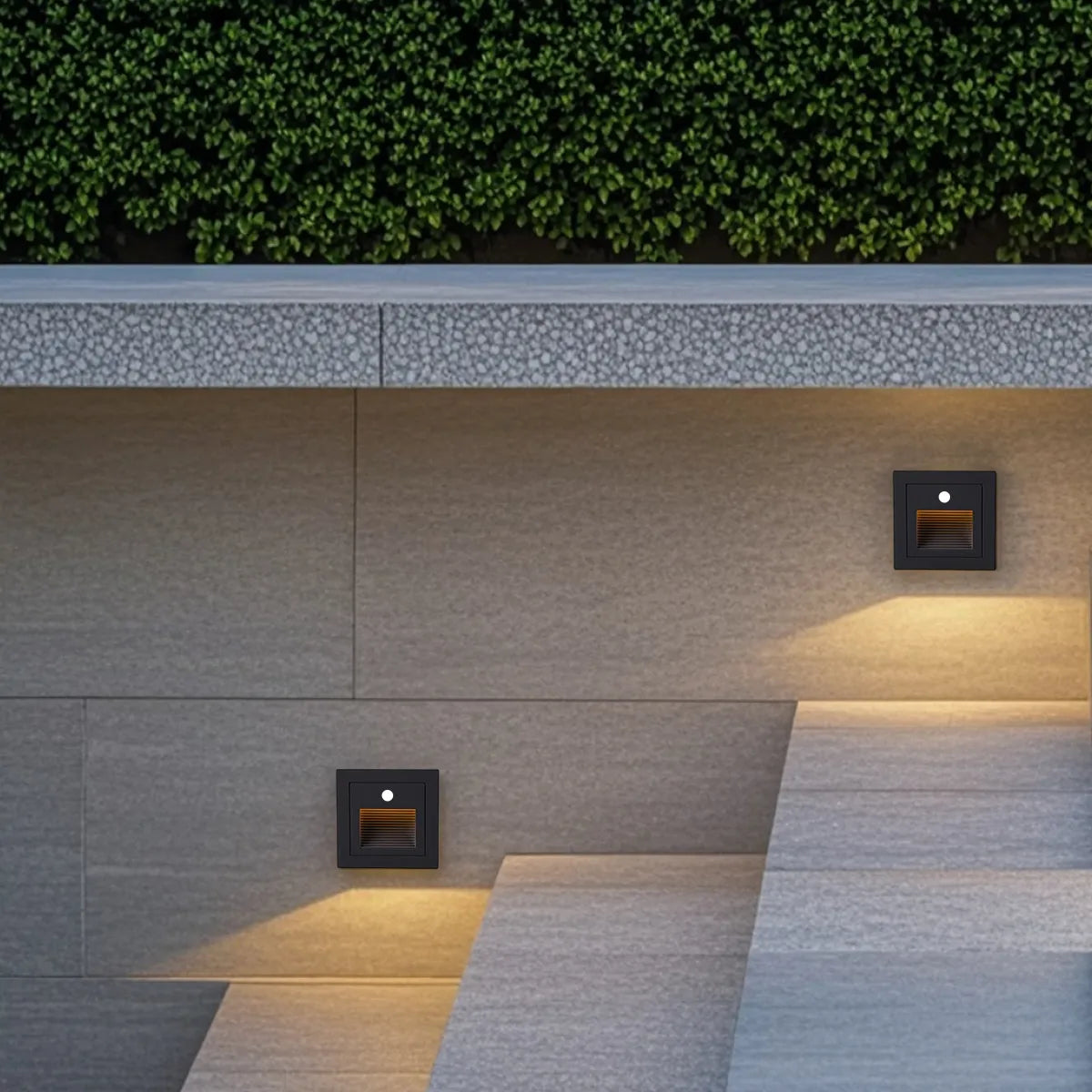 Modern LED Deck Step Light – Black Metal Waterproof Sensor Light for Stairs